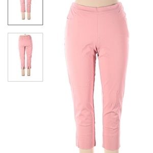Isaac Mizrahi Live Pink high rise cropped pants